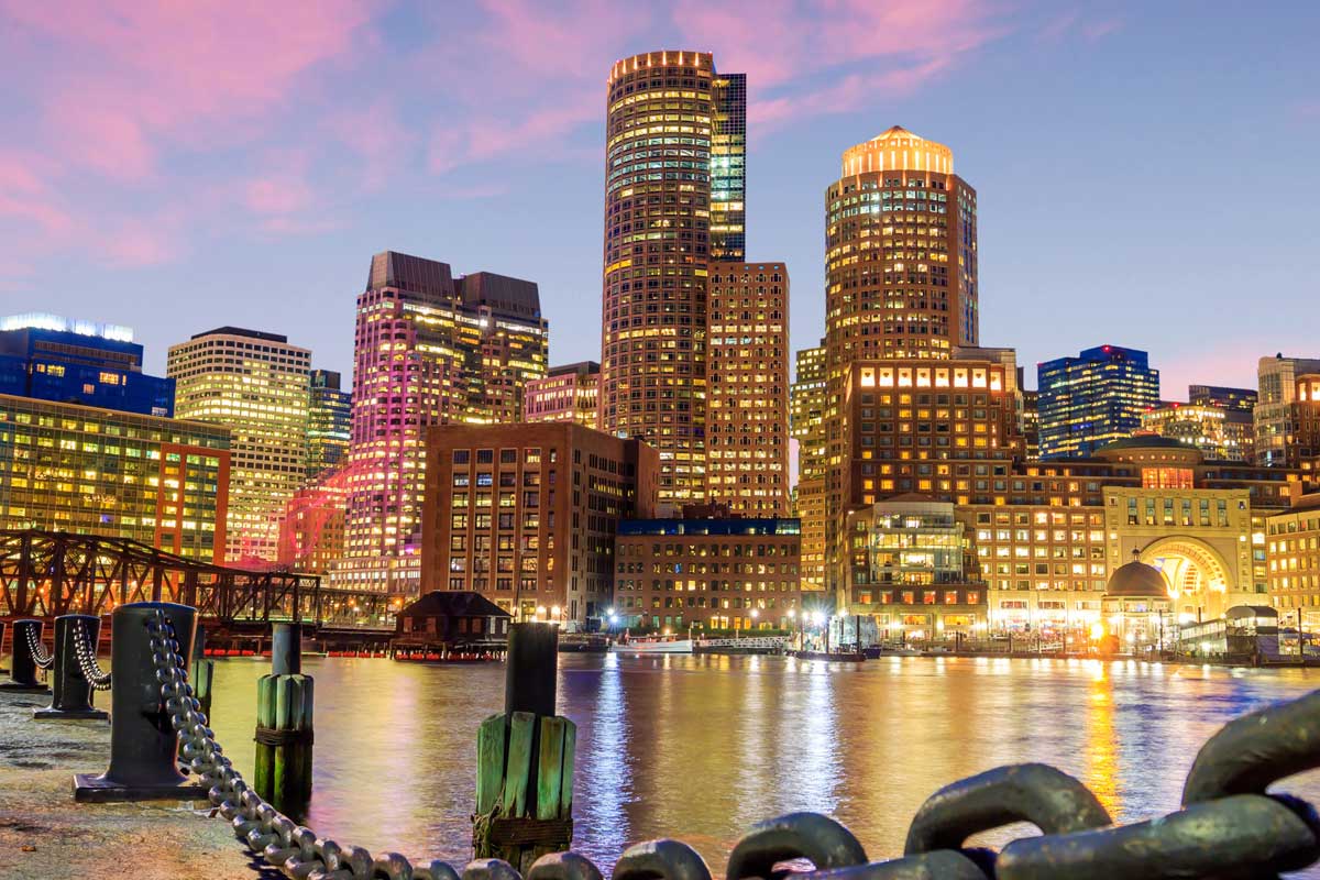 boston real estate company - photo of boston skyline from the harbor