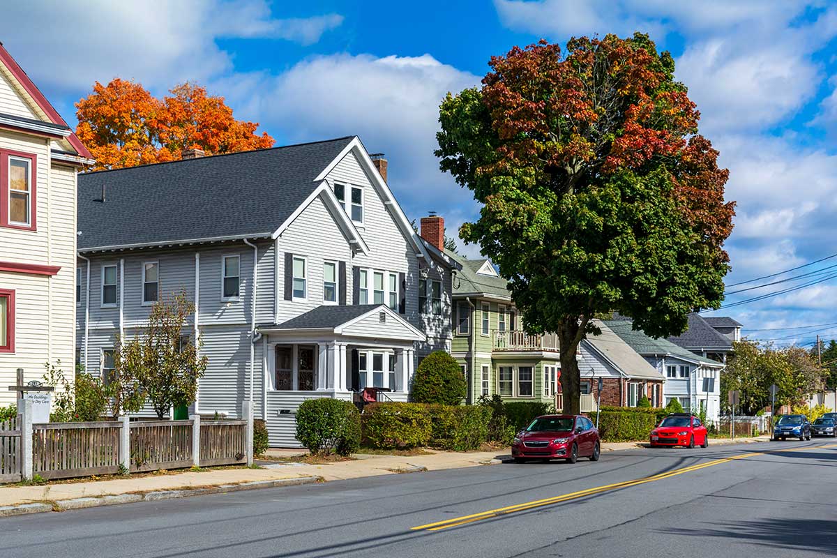 Real Estate Developments in Boston - photo of Boston residential street